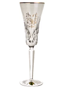WATERFORD Crystal Partridge Gold 12 Days of Christmas Flute Lismore Edition NIB - Picture 1 of 6