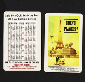 Primer calendario de bolsillo de cheques de viajero del National Bank of Chicago 1960 - Imagen 1 de 1