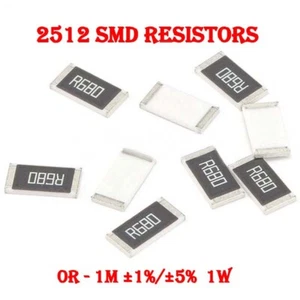 SMD Resistors Resistance Design 2512 ±1%/±5% Values Selectable 0R-1M 1W Resistor - Picture 1 of 4
