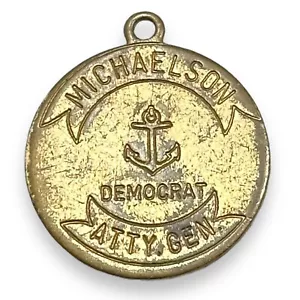 Ciondolo Ciondolo Ciondolo Democratico Vintage Rhode Island Julius Michaelson ATTY GEN anni '70 - Foto 1 di 2
