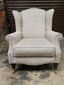 laura ashley armchair -Southwold Chair - Blue Ticking Stripe - Picture 1 of 3