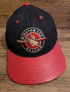 Vintage Lederkrempe Winston Cup Racing Eagle Nascar Cap Jeff Hamilton - Bild 1 von 4