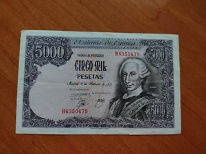 BILLETE 5000 Pesetas 1976 Carlos III, Rey de España– Pick 155 EBC+++ (ORIGINAL) - Imagen 1 de 2
