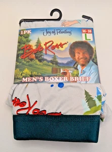 Slip Boxer Uomo Bob Ross - Large (36-38) - La Gioia di Dipingere - Nuovo - Foto 1 di 2