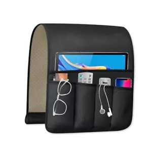 TV Remote Control Holder Couch Caddy, Non-slip Bedside Caddy 35"x12.4" Black - Picture 1 of 8