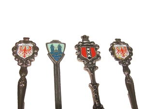 Cucchiaini ricordo Tirolo Bamberga Amsterdam 4 pezzi cucchiaini  - Foto 1 di 4