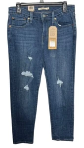 Levi’s Boyfriend Mid Rise Tapered Leg Jeans Size 27x27 Distressed - Picture 1 of 4