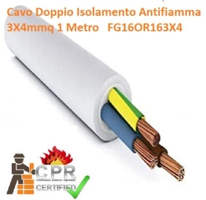 Cavo Elettrico Doppio Isolamento Antifiamma 3X4mmq 1 Metro FG16OR163X4 - Foto 1 di 1