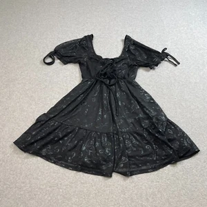 Cosmic Aura Dress Women S Black Lace Butterfly Skeleton Fairy Grunge Whimsy Goth - Picture 1 of 10