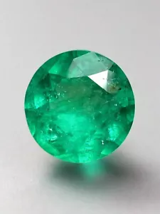 4.50 Carat 11x11 Bluish Green Natural Round Loose Colombian Emerald - Picture 1 of 9