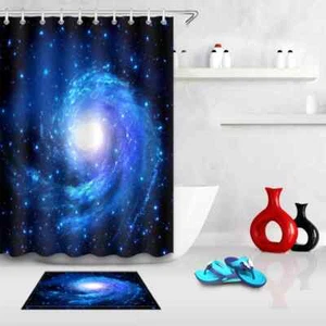 Blue Galaxy Waterproof Bathroom Polyester Shower Curtain Liner Water Resistant - Imagen 1 de 8