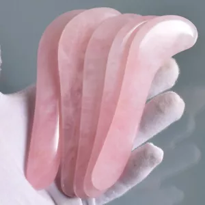 Natural Gua Sha Tools Facial Eyes Beauty Massager Rose Quartz Gua Sha Tool - Picture 1 of 5
