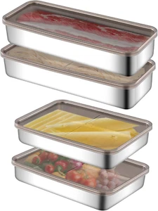 2 Pack Bacon Keeper Container, Cheese Container for Fridge,Lunch Meat Container - Picture 1 of 12