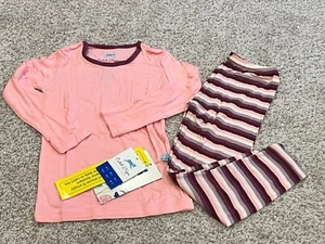 Catch A Tiger by KicKee Pants LS Pajama Set - Size 5 - Girl Dino Stripe - Picture 1 of 3