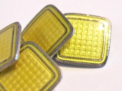ANTIQUE VINTAGE ART DECO 1920'S KREMENTZ ENAMEL ON STERLING 925 YELLOW CUFFLINKS - Image 1 of 4