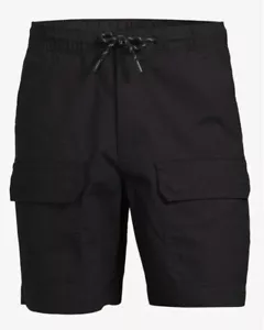Pantaloncini cargo da uomo neri pull on montaggio gratuito taglia XXXL - Foto 1 di 6