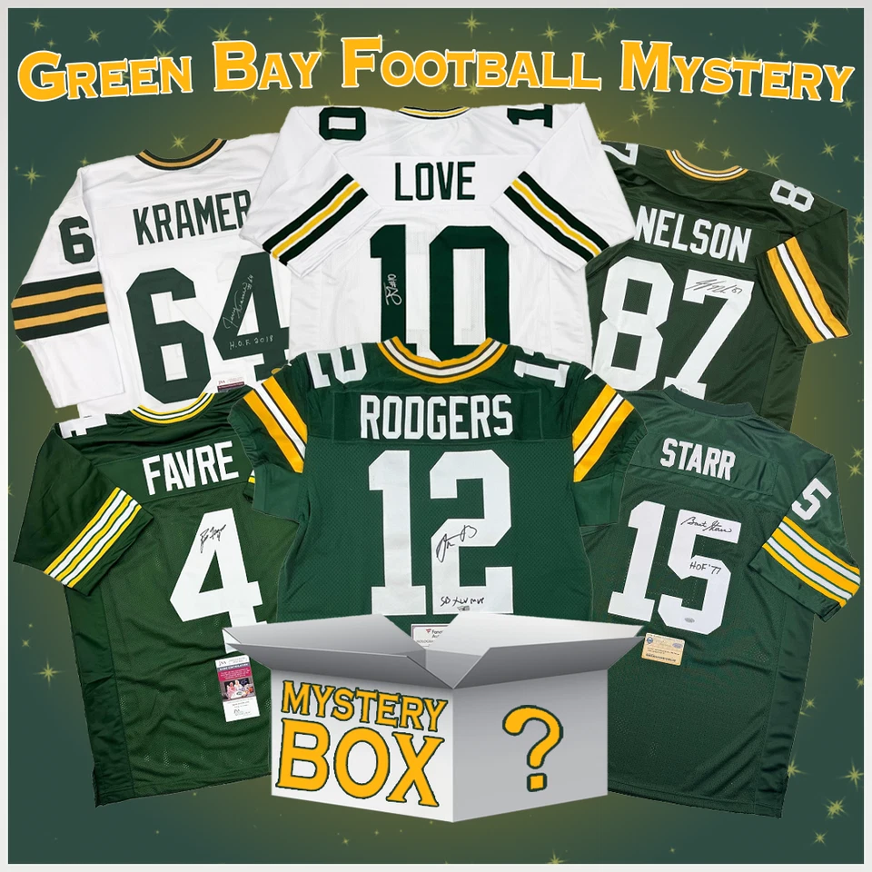 Autographed/Signed Green Bay Football Jersey Mystery Box PSA JSA or Beckett COA - Image 1 of 1