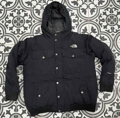 The North Face Boys XL Goose Down HyVent Black Hooded Coat Jacket - Image 1 of 4