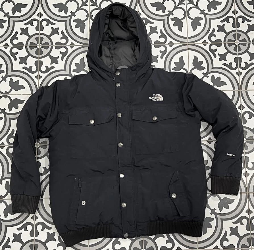 The North Face Boys XL Goose Down HyVent Black Hooded Coat Jacket - Image 1 of 4