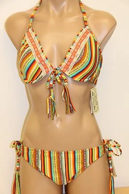 NWT Lucky Brand Swimsuit Bikini 2pc set Sz M Push Up Bra Basic Fit SRS - Image 1 of 4