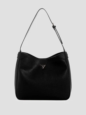 Guess Fedora Medium Hobo Shoulder Bag Black Gold - Image 1 of 4