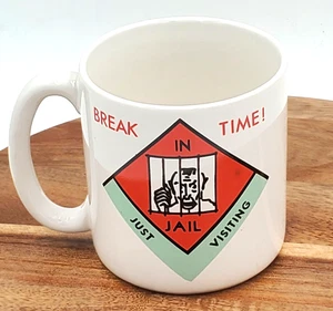 Vintage Monopoly Coffee Mug Cup Ceramic 80s Stoneware Jail Funny Office Gag Gift - Picture 1 of 9