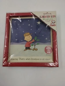 RARE Hallmark Peanuts Light Up Fiber Optic Picture Charlie Brown Christmas NEW - Picture 1 of 2