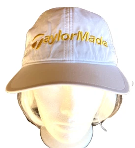 Taylor Made Golfing Baseball Cap White Yellow Embroidery Adjustable Soft Hat - Picture 1 of 9