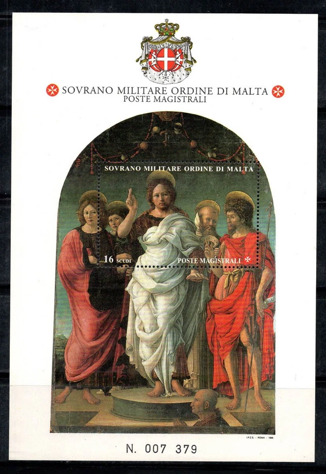 SMOM 1996 Sass. Bl.48 Foglietto 100% Nuovo ** 16 s. S. Giovanni Battista Foto 1 de 1