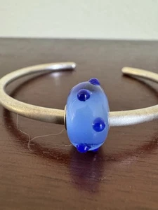 Trollbeads Dark Blue Bud Bead Retired 2008 Rare Chunky Authentic Beauty - Picture 1 of 8