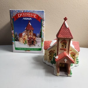 Noma Dickensville Vintage 1992 Porcelain Lighted Church House Christmas Village - Picture 1 of 9