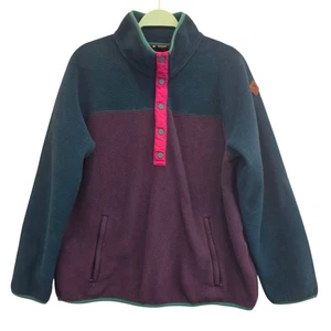Burton Hearth Fleece Long Sleeve Snap Pullover Colorblock Women's Size XL - Picture 1 of 13