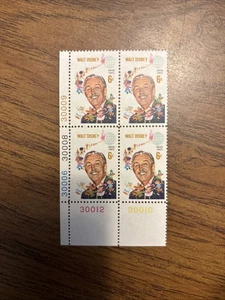1968 6c Walt Disney Mint Stamp Plate Block #1355 - Picture 1 of 1
