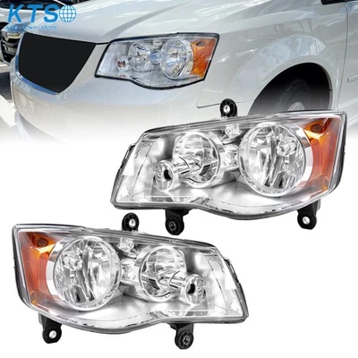 RH+LH Headlights For Dodge Grand Caravan 2011-2019+Chrysler Town&Country 2008-16 - Image 1 of 4