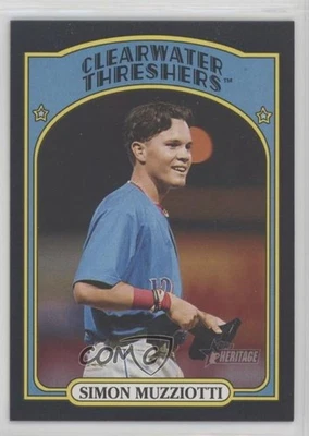 2021 Topps Heritage Minor League Edition Black Border /50 Simon Muzziotti #83 - Image 1 of 2