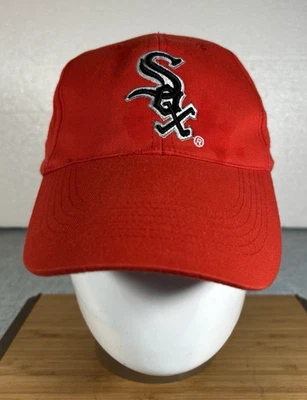 SGA White Sox Red Baseball Hat Cap with Pontiac Brand Stitching Adjustable Used - Image 1 of 4