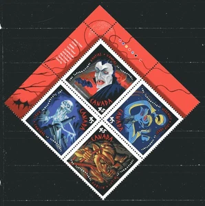 CANADÁ 1998 HALLOWEEN "LO SOBRENATURAL" Sc 1668a BLOQUE DE ESQUINA X 4, MNH - Imagen 1 de 1