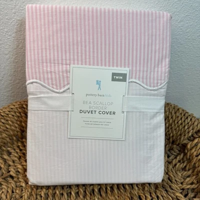 FUNDA NÓRDICA CON BORDE FESTONEADO BEA POTTERY BARN KIDS, DOBLE ~ BLANCO ROSA Foto 1 de 4