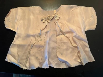 ANTIQUE VICTORIAN  EMBROIDERED Open Tie top  FOR BABY DOLL - Image 1 of 4