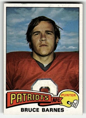 1975 Topps Bruce Barnes #129 New England Patriots HIGH GRADE NO CREASES BEAUTY! - Image 1 of 2