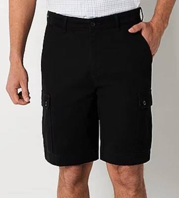 Pantalones cortos cargo negros St.John’s Bay nuevos con etiquetas. Grande y alto. Hombre 46 Reg en la rodilla. Comfort Foto 1 de 4