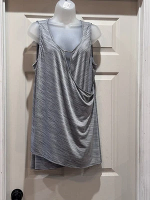 Camisa Top Lane Bryant Mujer 18/20 Gris Cruzado Cuello en V Sin Mangas Foto 1 de 4