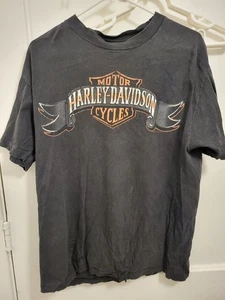 T-shirt nera da uomo vintage House Of Harley Davidson Milwaukee Wisconsin taglia L - Foto 1 di 15