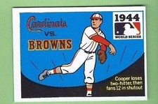 1971 Fleer LAUGHLIN WORLD SERIES 1944 Cardinals v. Browns  #42 BLACK BACK NRMT
