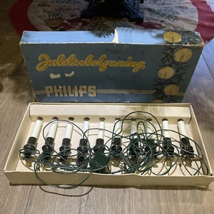Árbol de Navidad Philips vintage años 60 10 velas luces vidrio de trabajo europeo - Imagen 1 de 6