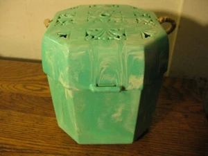 1940er Hommer Mfg Co USA Kunststoff Garn Halter Schnur grün marmoriert orientalisch - Bild 1 von 14