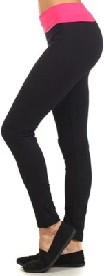 LEGGINGS DE YOGA BICOLOR MOPAS MUJER (YP1002 ROSA/NEGRO PEQUEÑOS) Foto 1 de 4