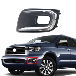 Cubierta de lámpara antiniebla delantera izquierda bisel borde cromado para Toyota Sequoia 2018-2021 - Imagen 1 de 7