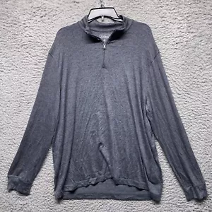 Club Room Sweater Mens XL Quarter Zip Pullover Grey Lightweight Long Sleeve - Picture 1 of 6
