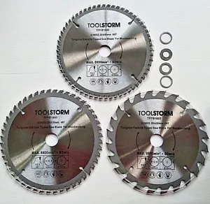 3PC TCT CIRCULAR PLUNGE & MITRE SAW BLADES 160MM FOR SCHEPPACH HAFCO WOODMASTER - Picture 1 of 3